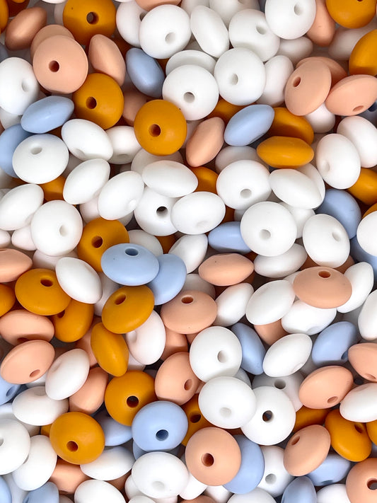 Lentil Silicone Beads - Mix 8