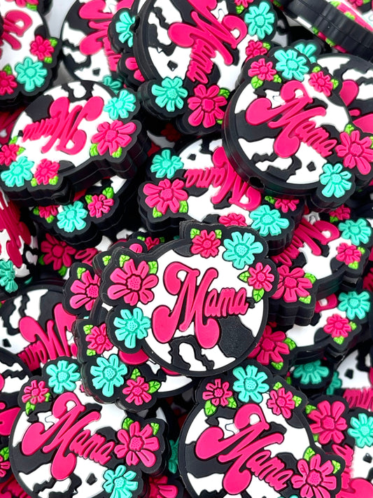 Mama Flowers Focal Beads | Flower Bead | Mother's Day Gift | Mom Beads | Mom Craft Supplies