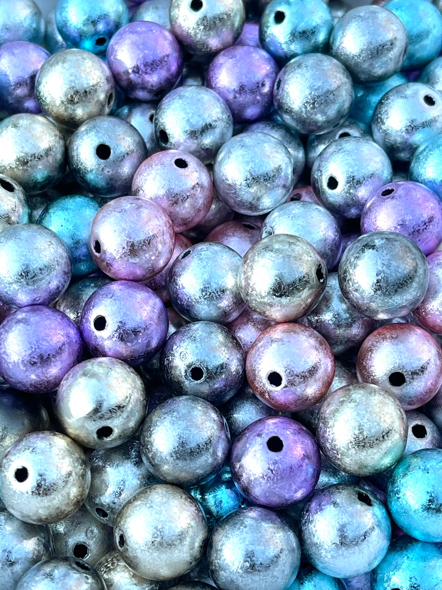 Shiny Crinkle Wrinkle Acrylic Beads