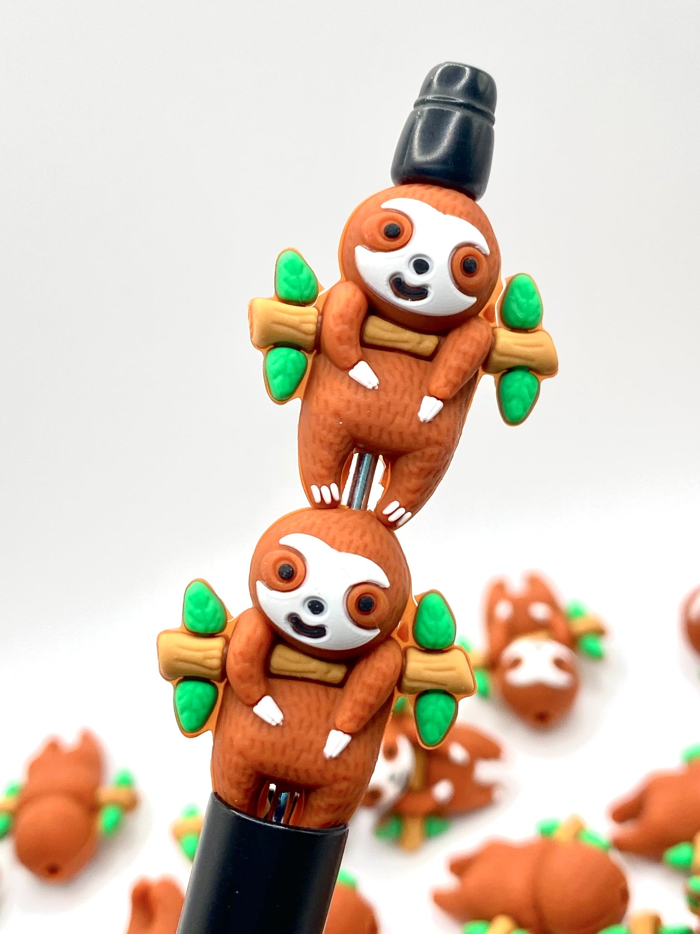 Just Hanging Around 3D Sloth Silicone Focal Beads