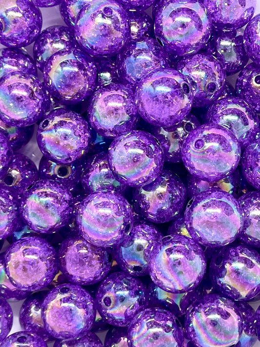 Time is Purple Acrylic Beads 20mm | Purple Beads | Bubble Gum Beads | Colorful Purple Bead