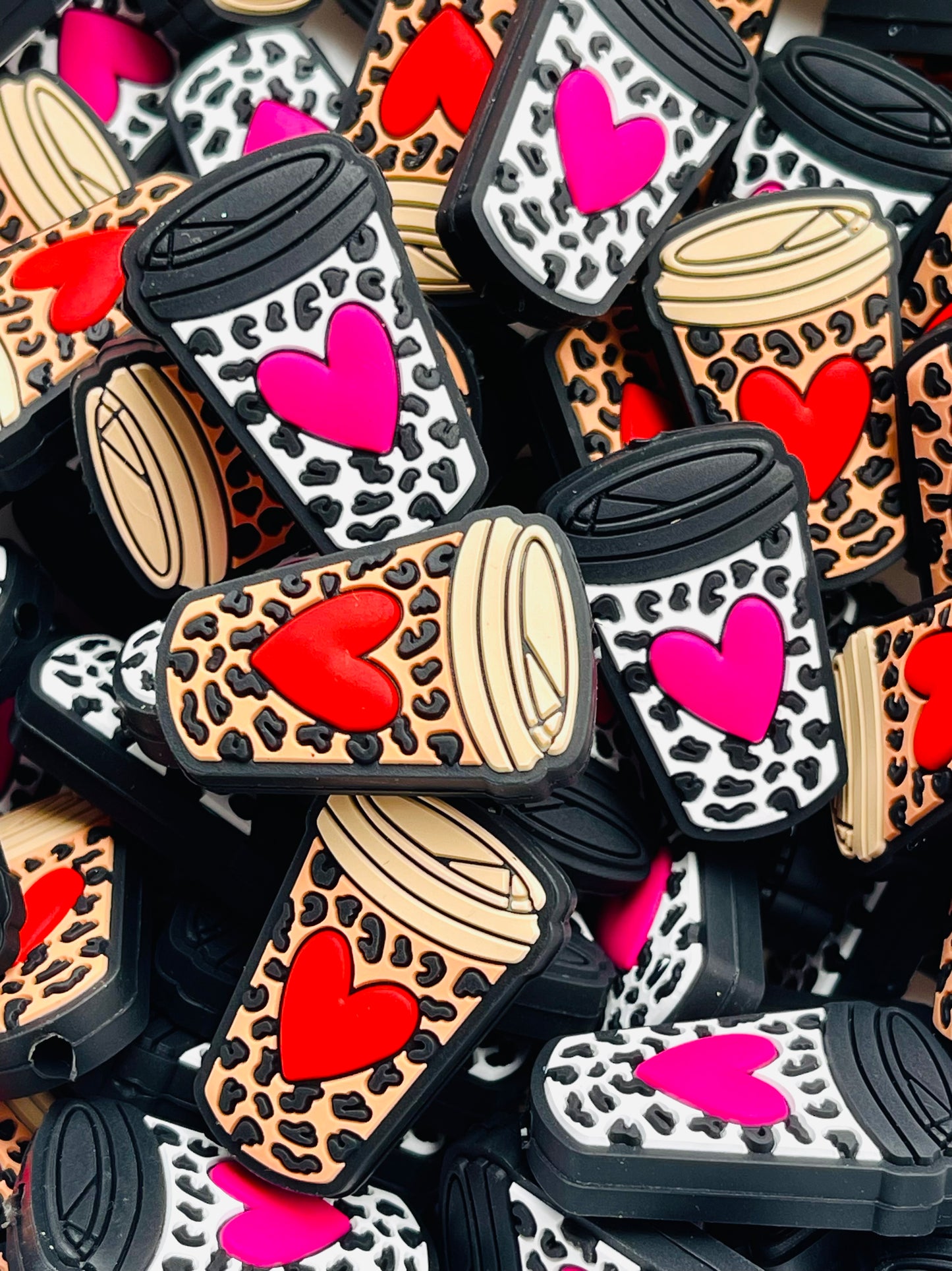When Your Heart Beats Slow Silicone Focal Beads | Coffee Cup Beads | Focal Beads | Heart Bead | Silicone Beads