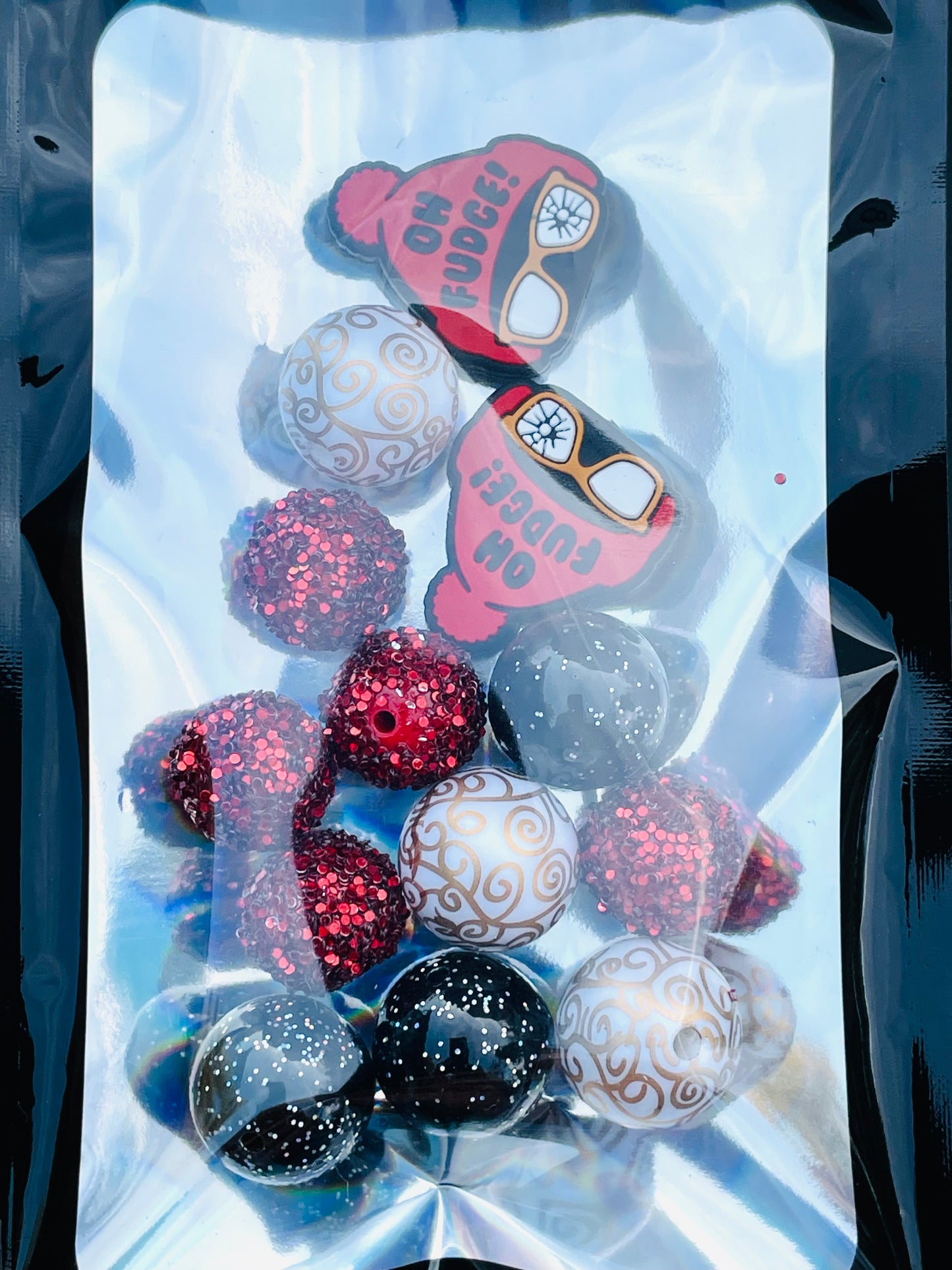 Small Red Christmas Bundle | Christmas Beads | Festive | Christmas Gifts | Bubblegum Beads