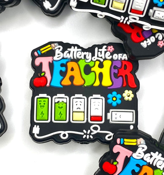 Battery Life Of A Teacher Silicone Focal Beads