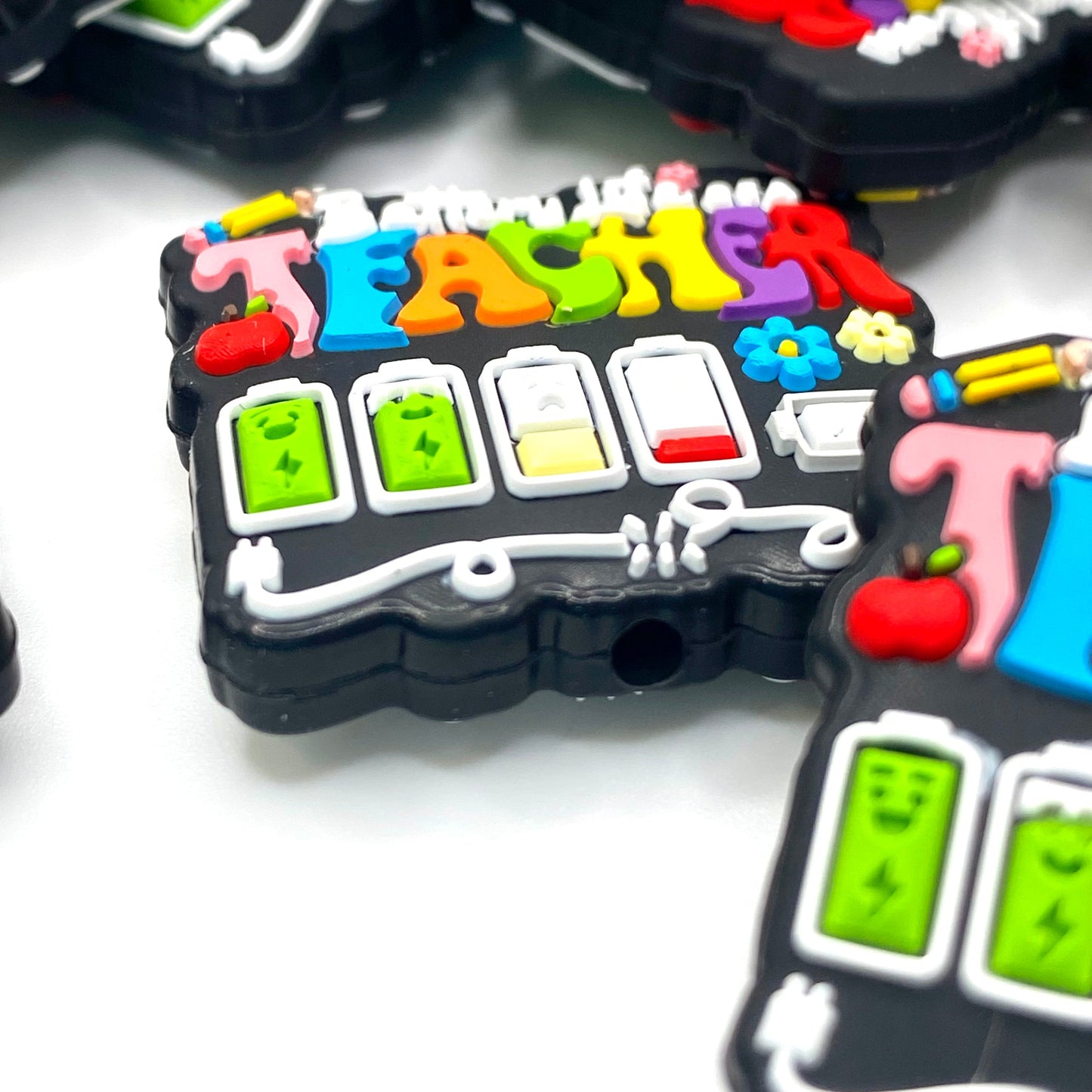 Battery Life Of A Teacher Silicone Focal Beads
