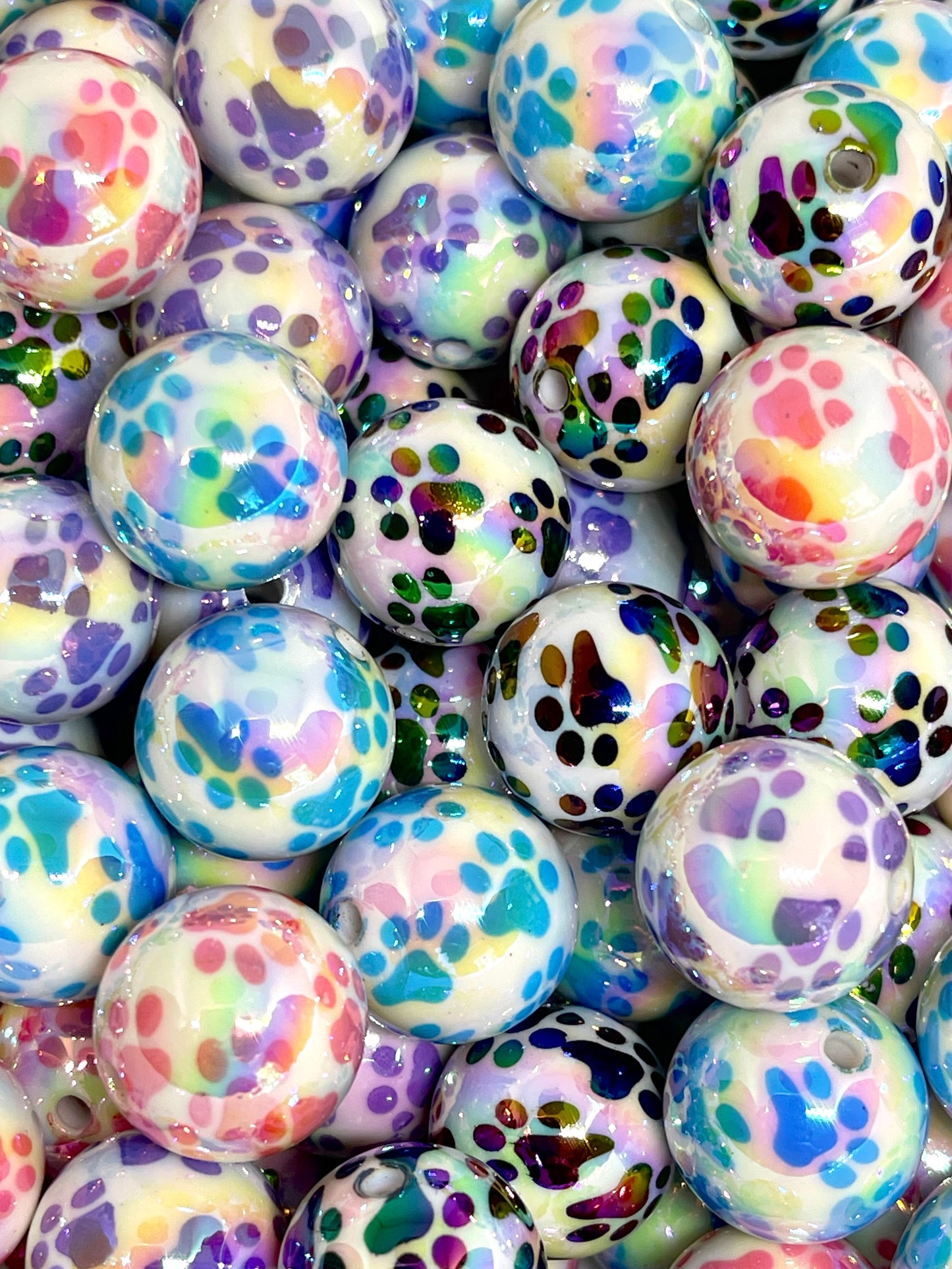 Paw Print Acrylic Beads