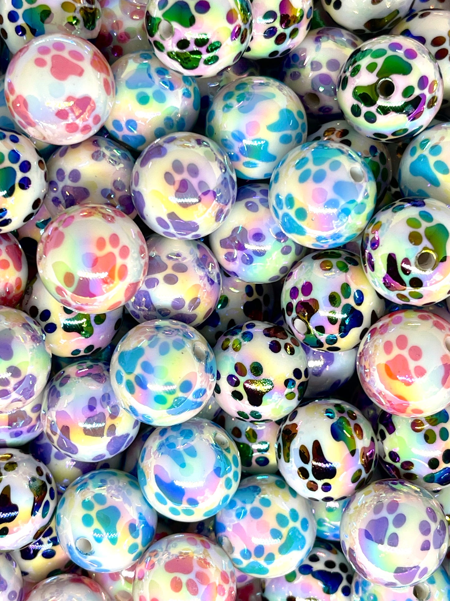 Paw Print Acrylic Beads