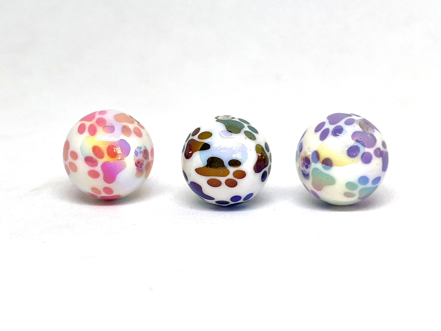 Paw Print Acrylic Beads