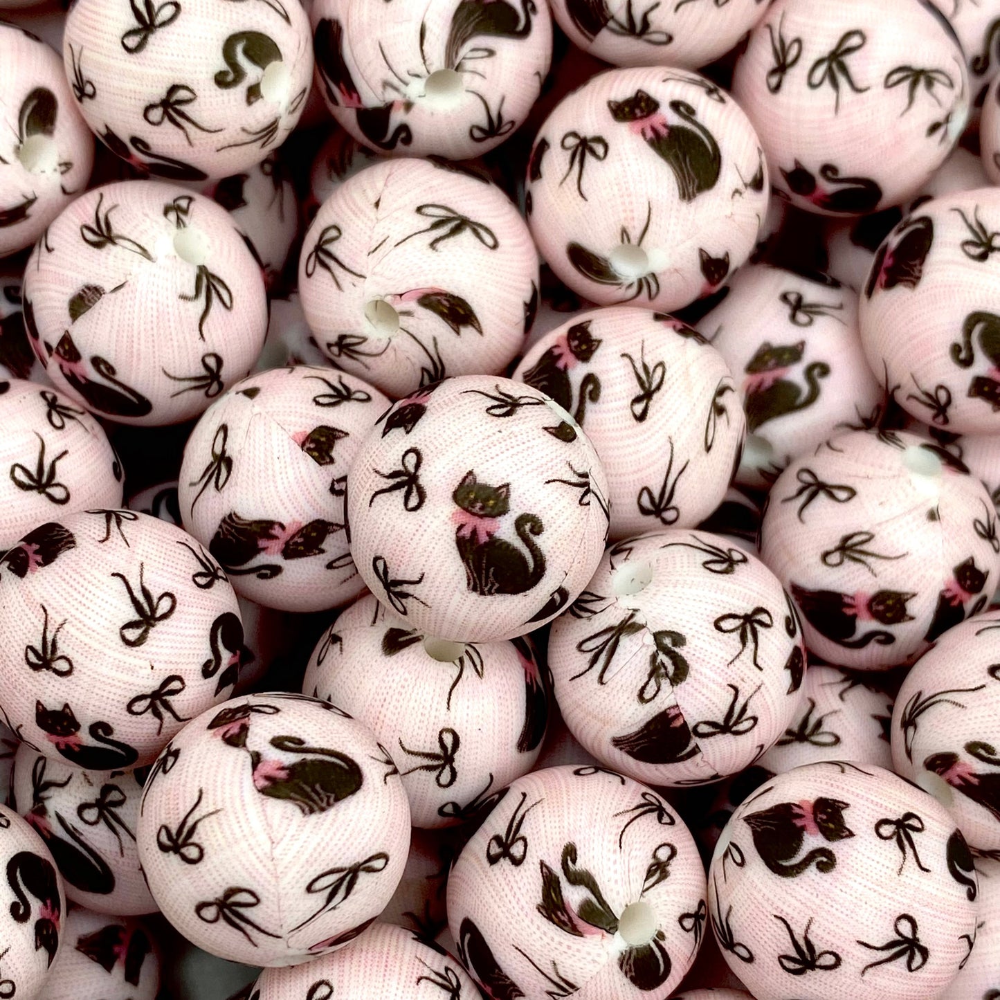 Purrrfectly Dapper Printed Silicone Beads
