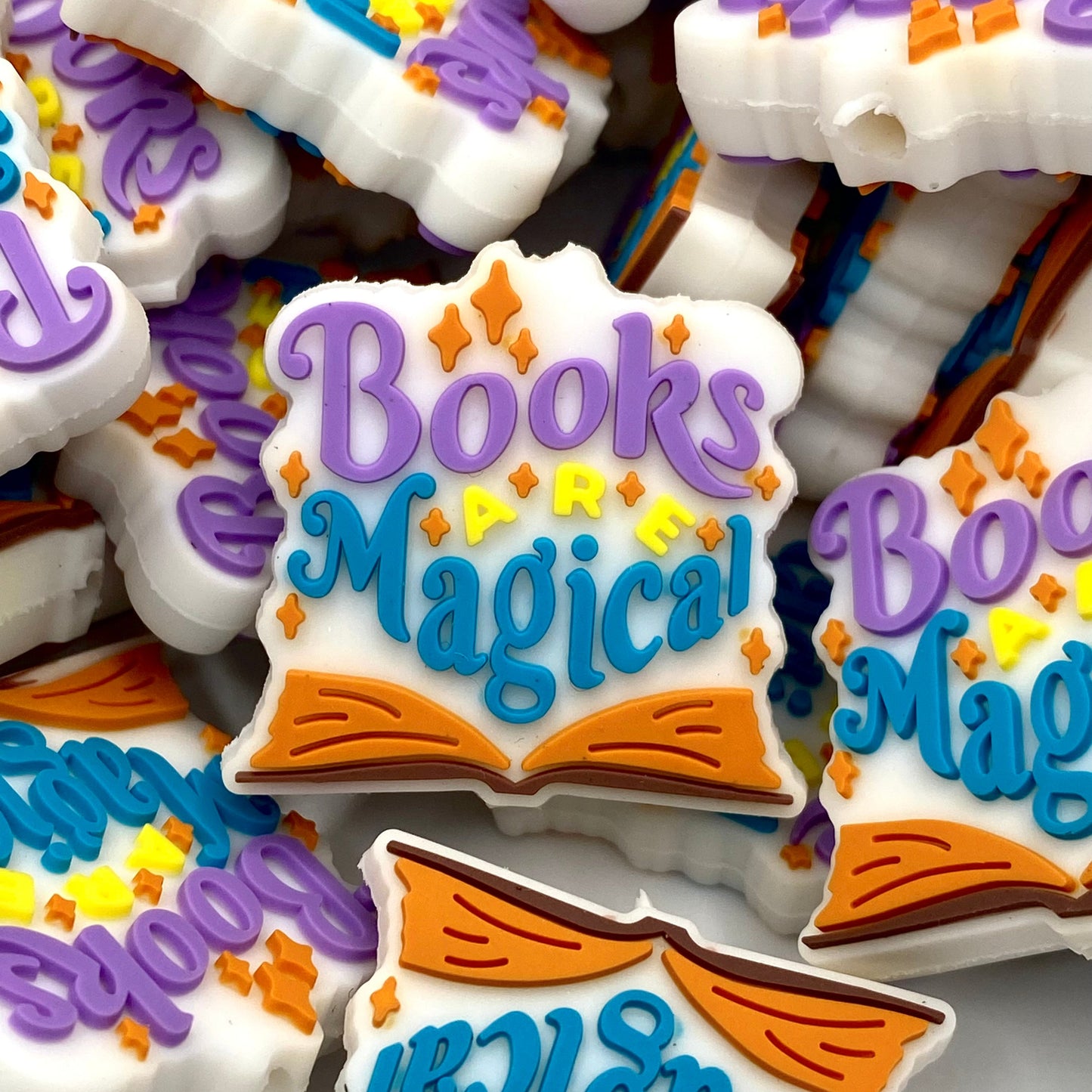 Books Are Magical PVC Focal Beads