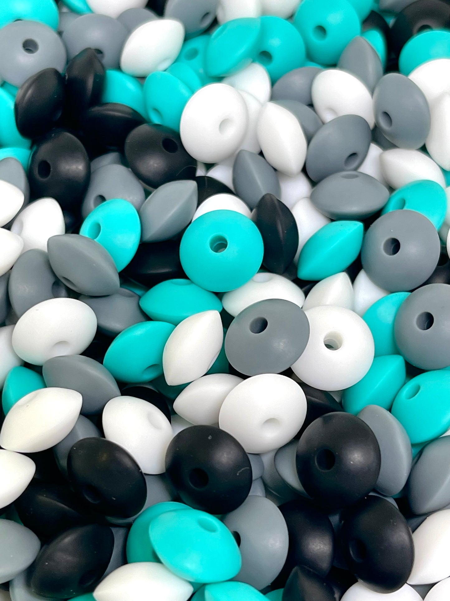 Lentil Silicone Beads - Mix 10