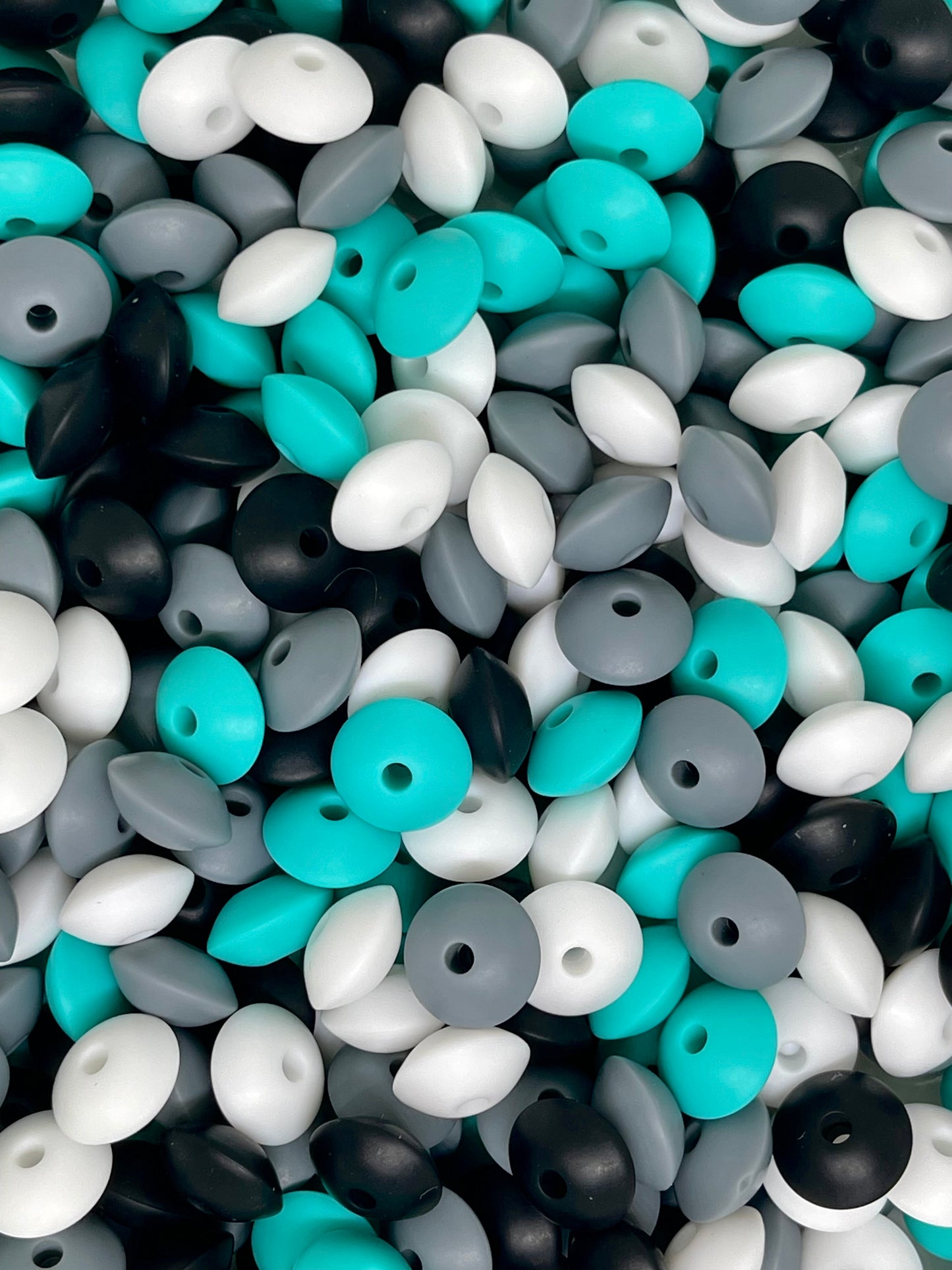 Lentil Silicone Beads - Mix 10