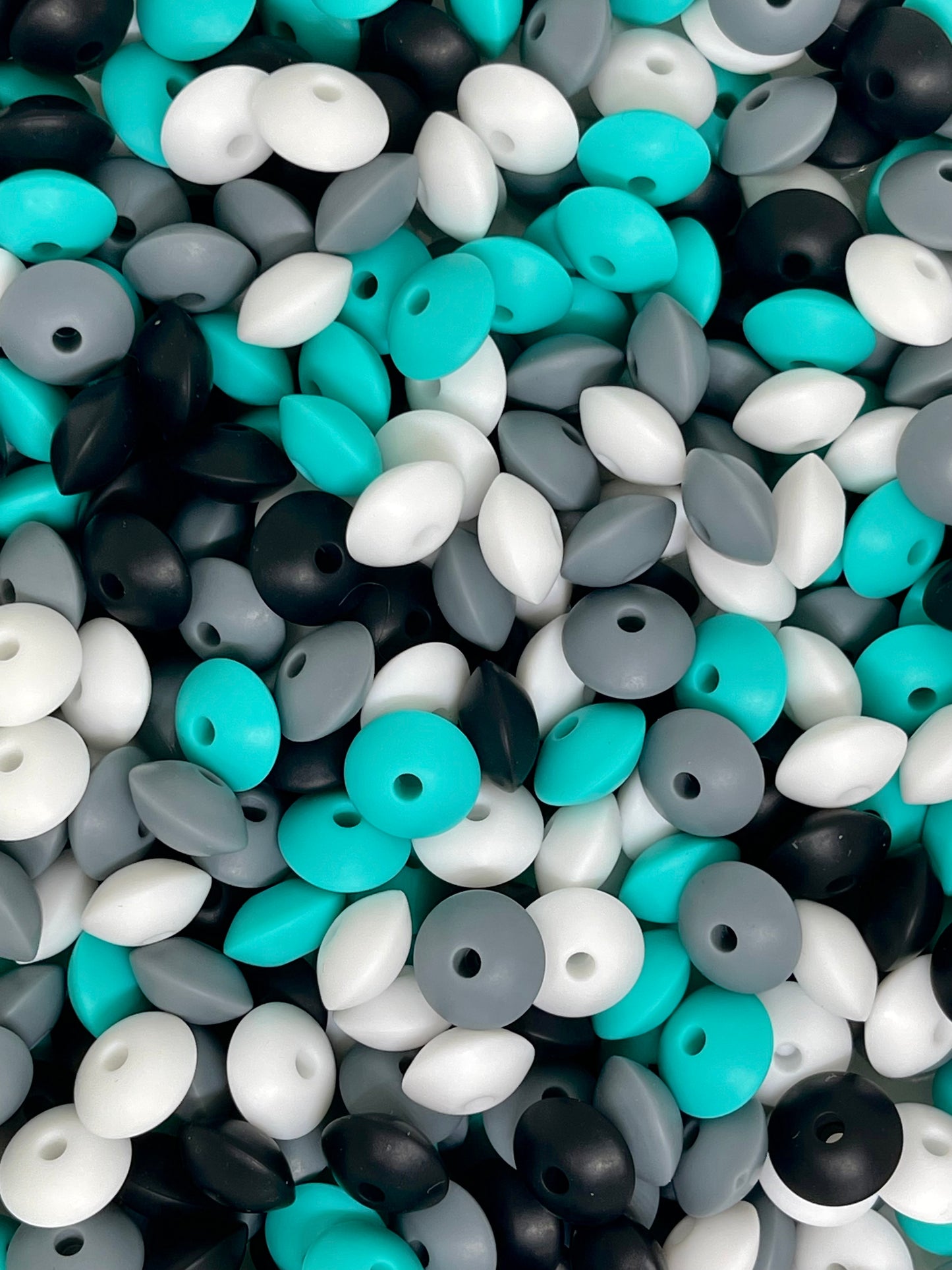 Lentil Silicone Beads - Mix 10