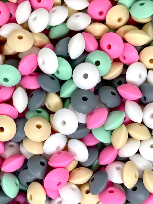 Lentil Silicone Beads - Mix 11