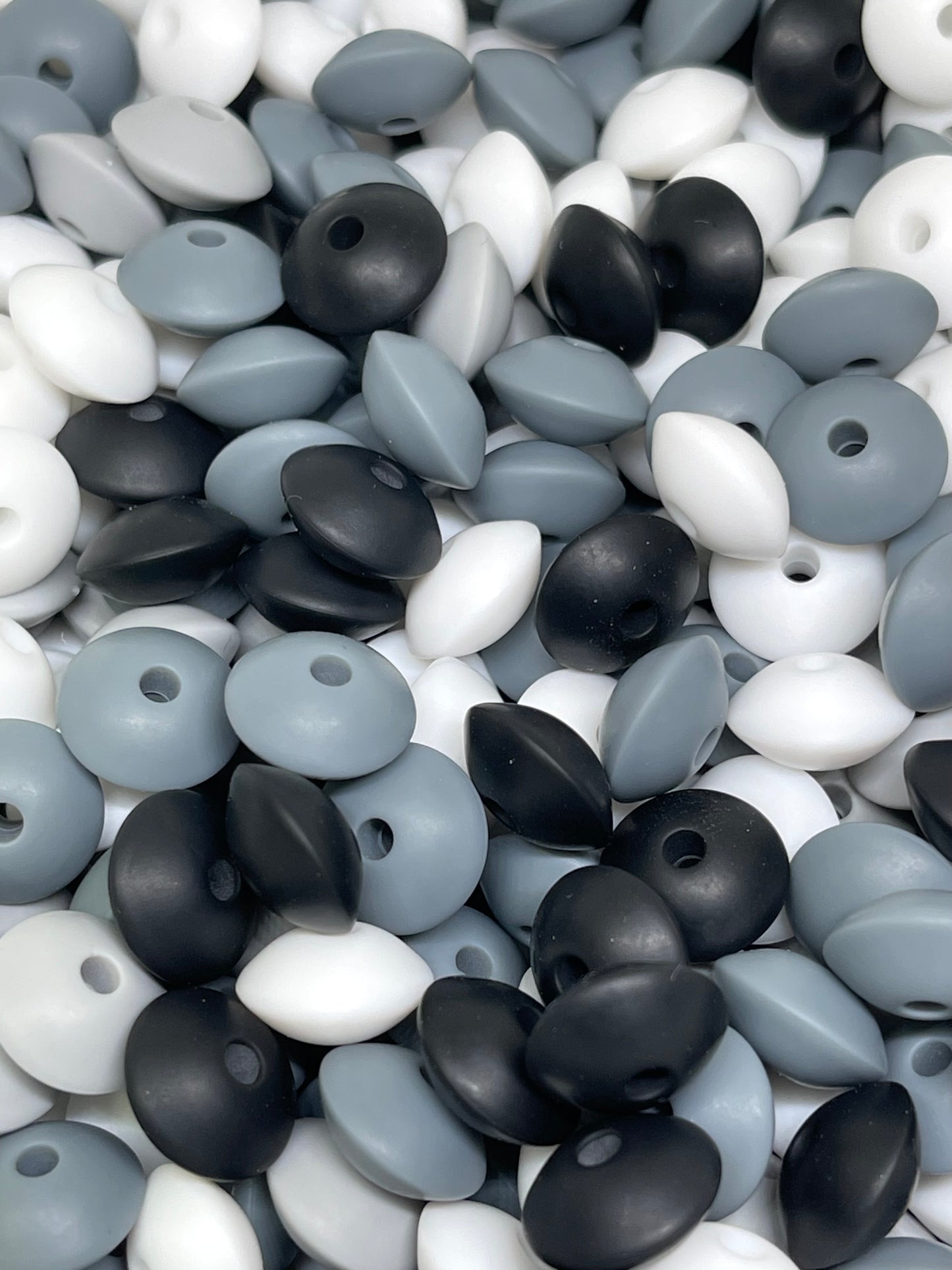 Lentil Silicone Beads - Mix 12