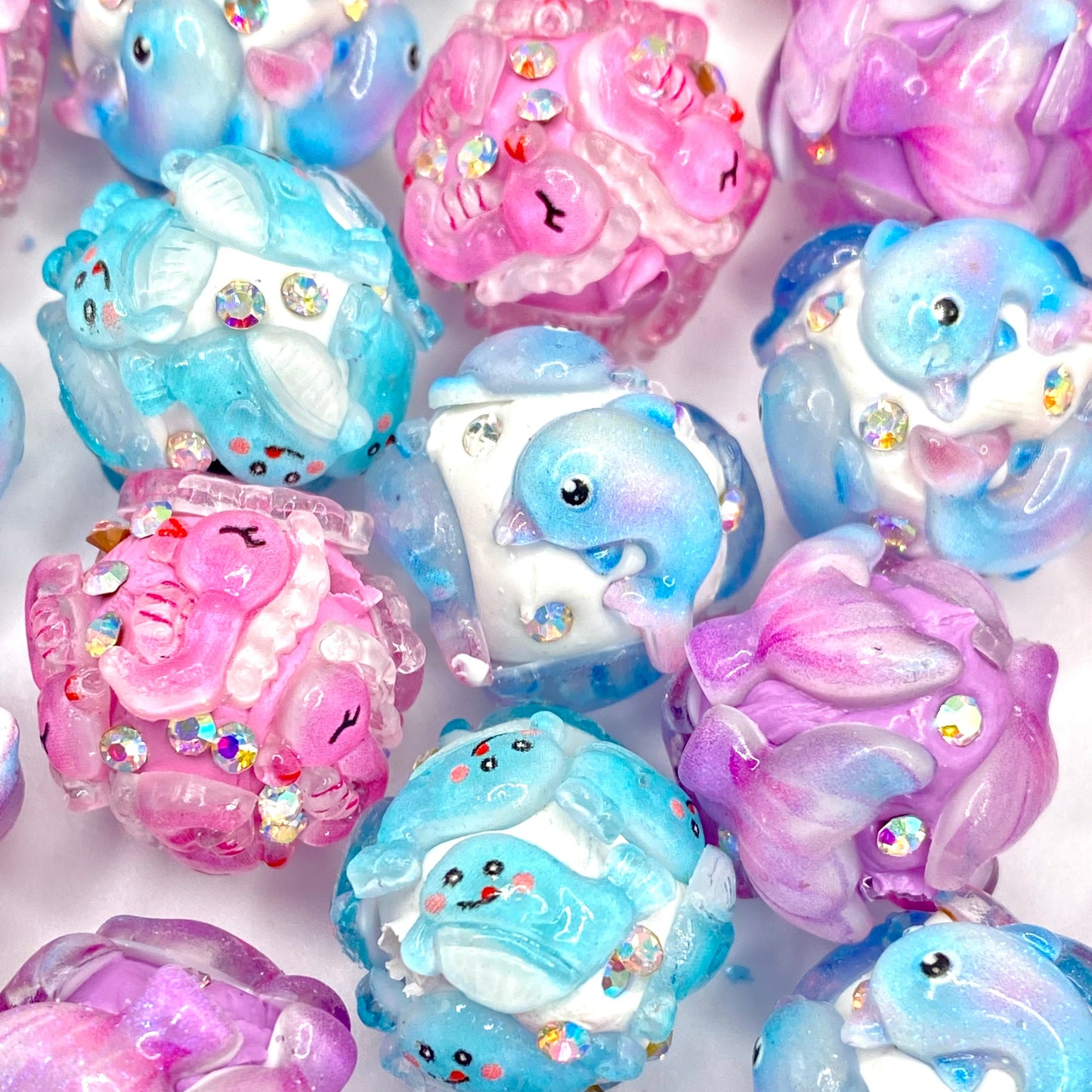 Life is Like the Ocean, it Goes Up & Down Polymer Clay Beads