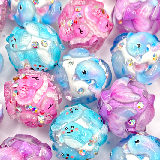 Life is Like the Ocean, it Goes Up & Down Polymer Clay Beads