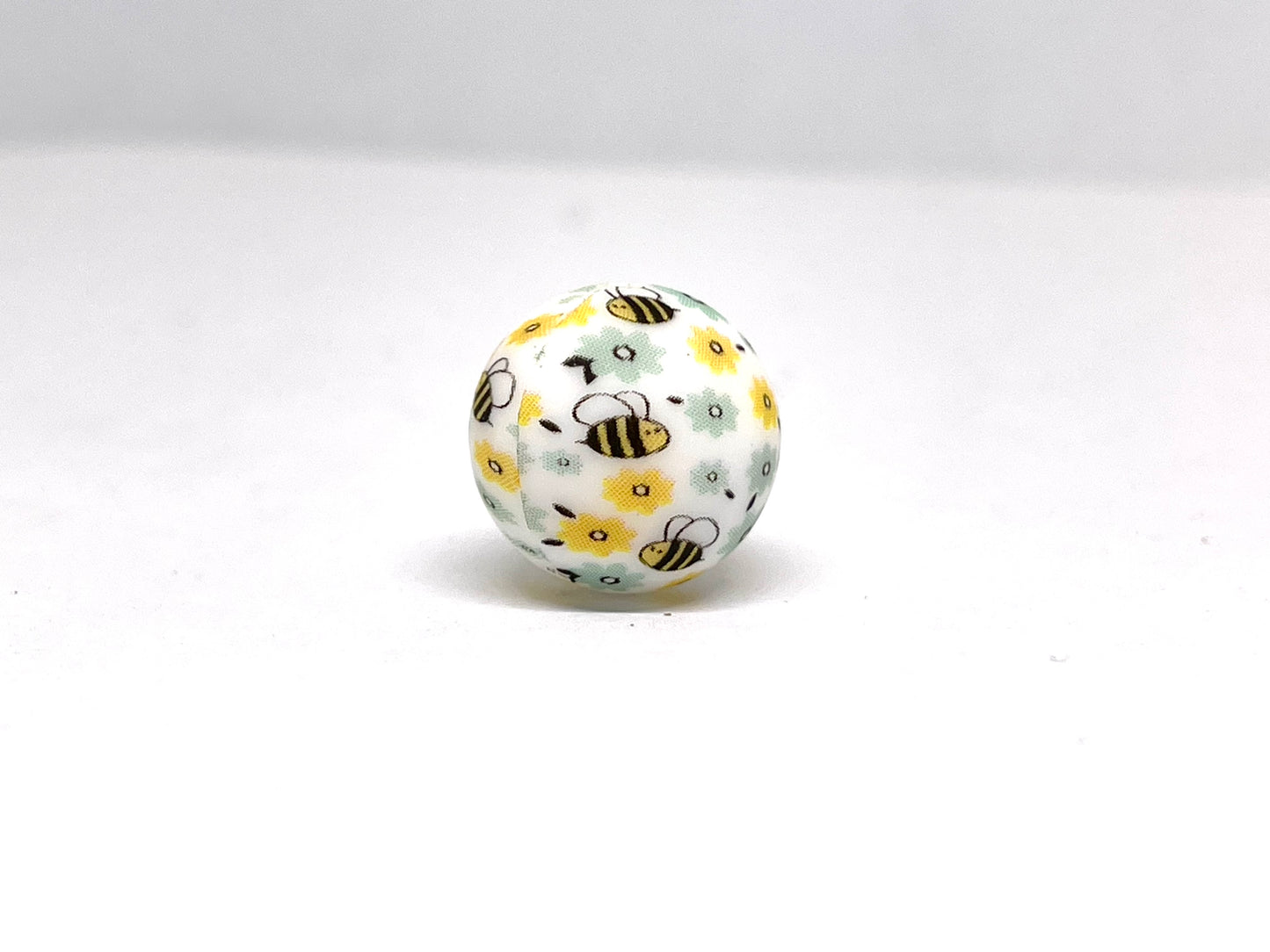 Honey Bee Printed Silicone Beads