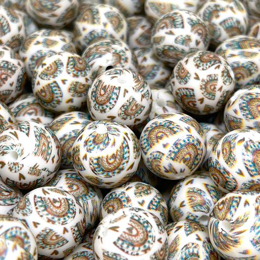 Over The Rainbow Printed Silicone Beads