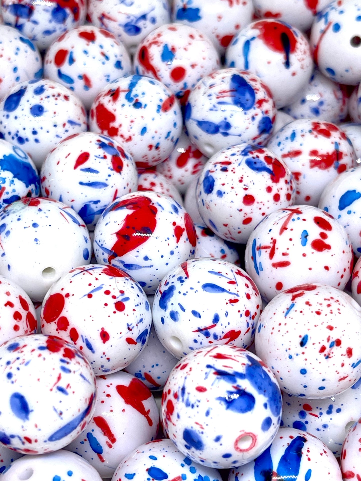 Red White & Blue Acrylic Beads