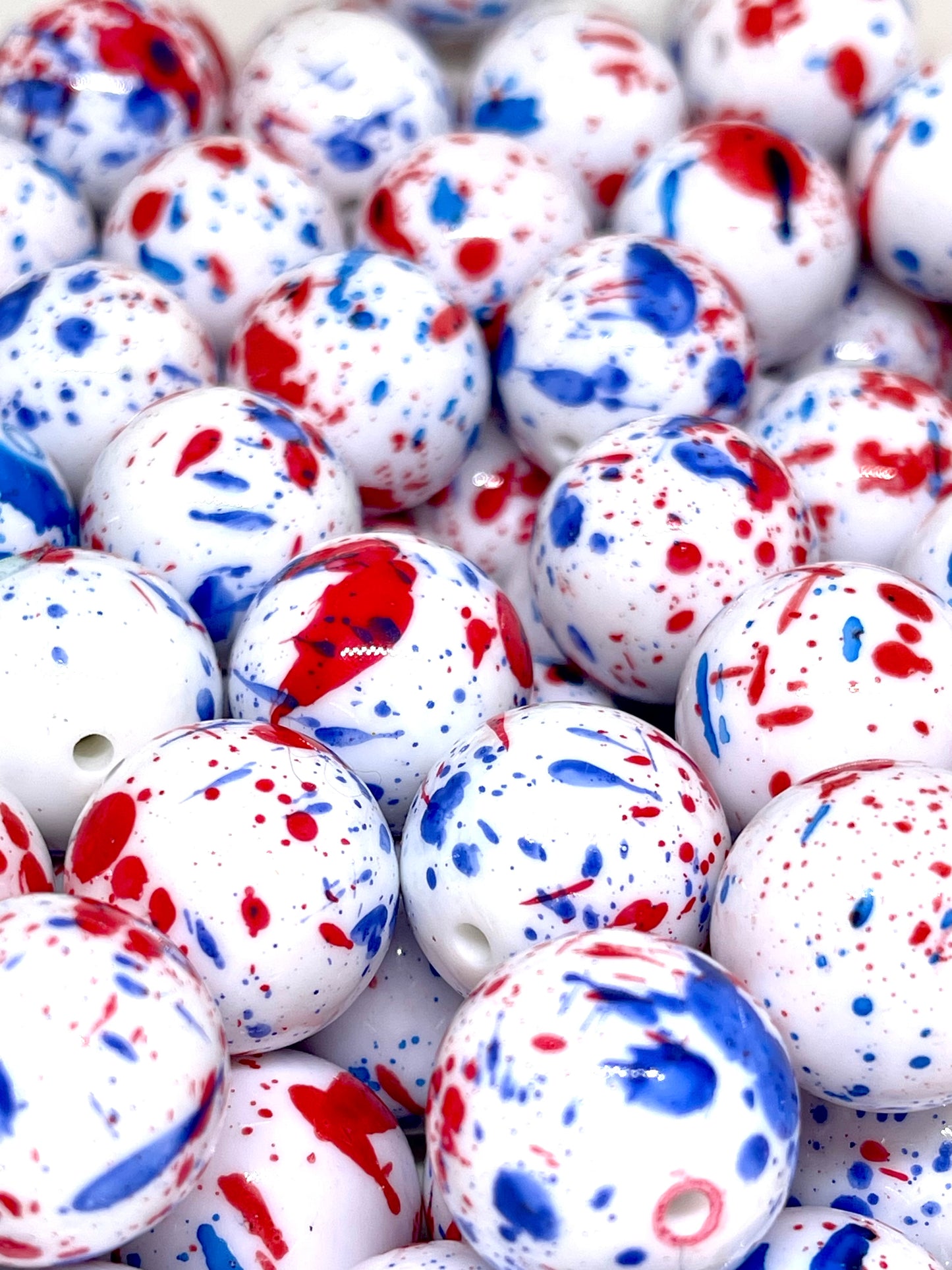 Red White & Blue Acrylic Beads