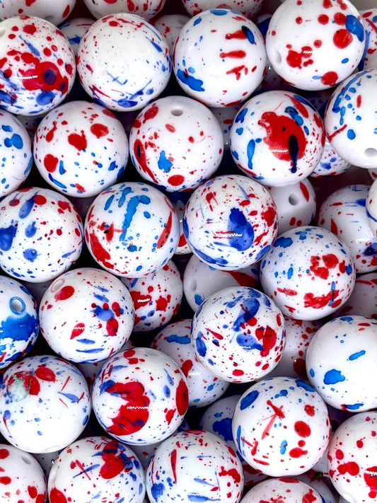 Red White & Blue Acrylic Beads