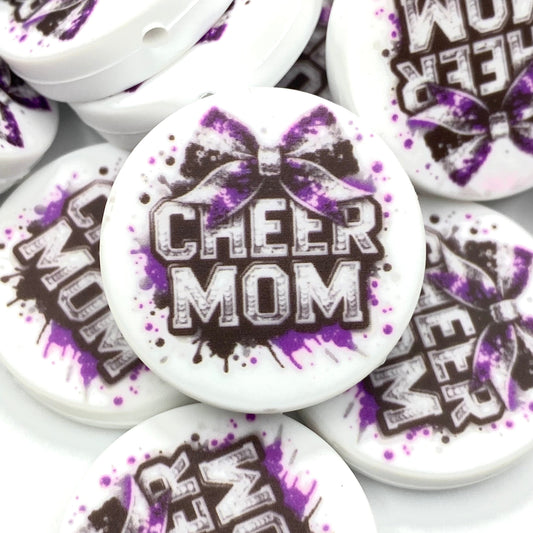 Cheer Mom Printed Silicone Focal Beads - ECB Exclusive