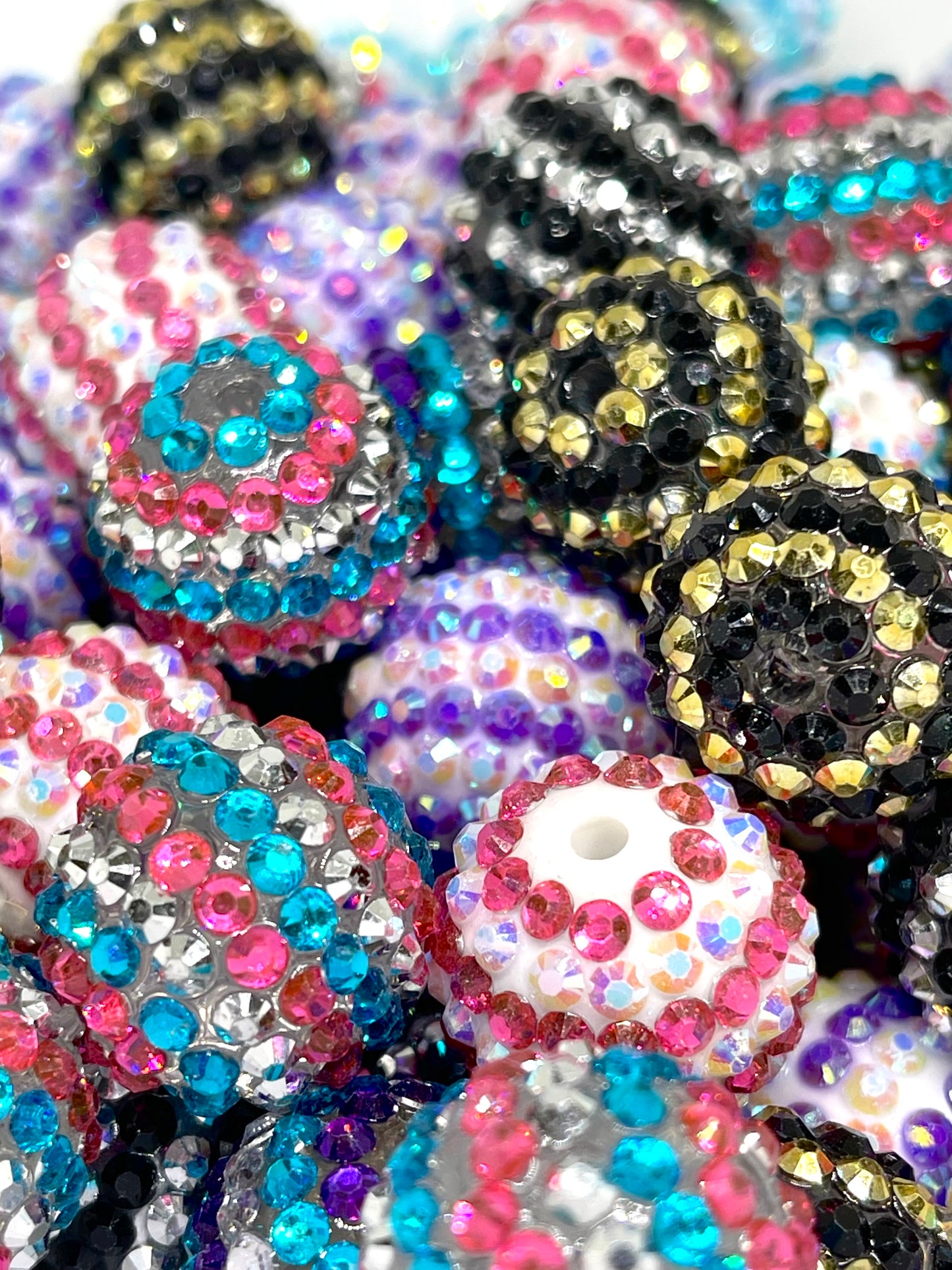 Mix Stripe Rhinestone Beads