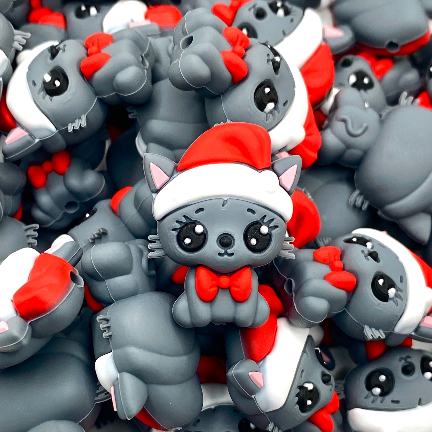 Cats + Christmas = Cattastic 3D Silicone Focal Beads