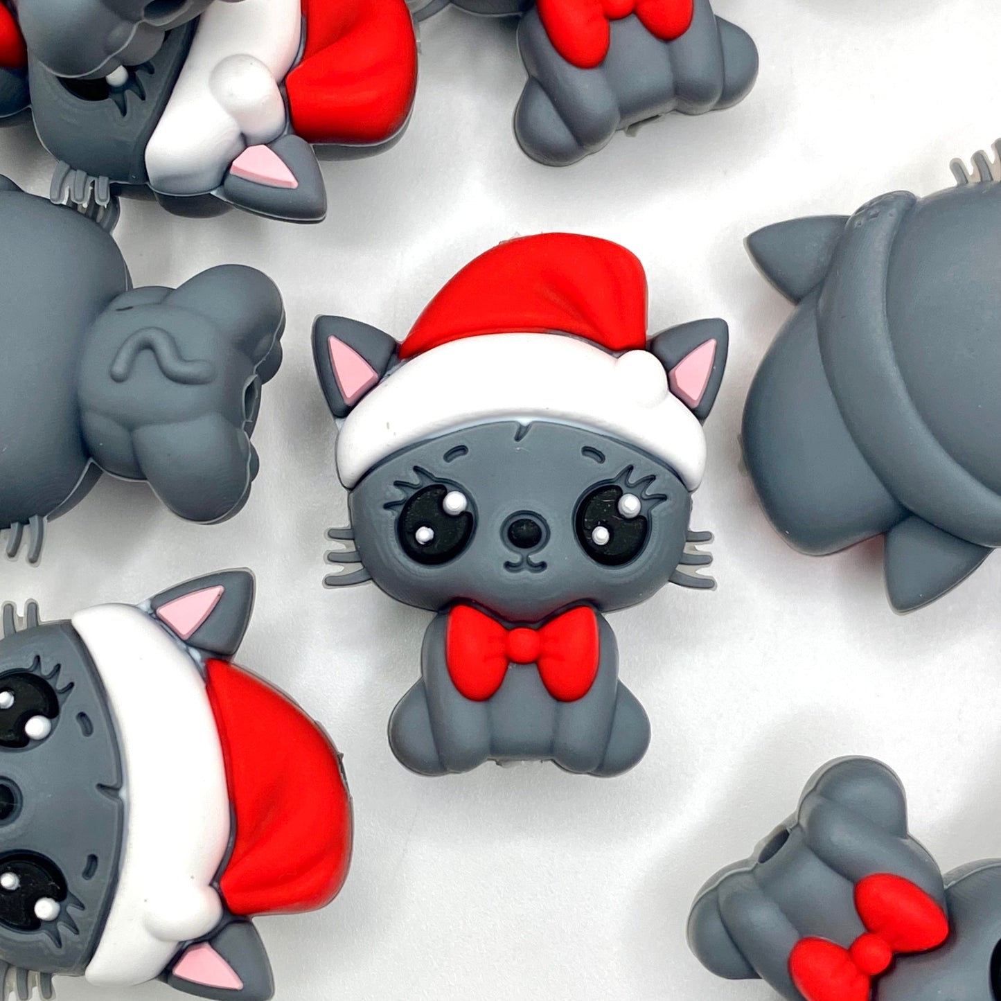 Cats + Christmas = Cattastic 3D Silicone Focal Beads