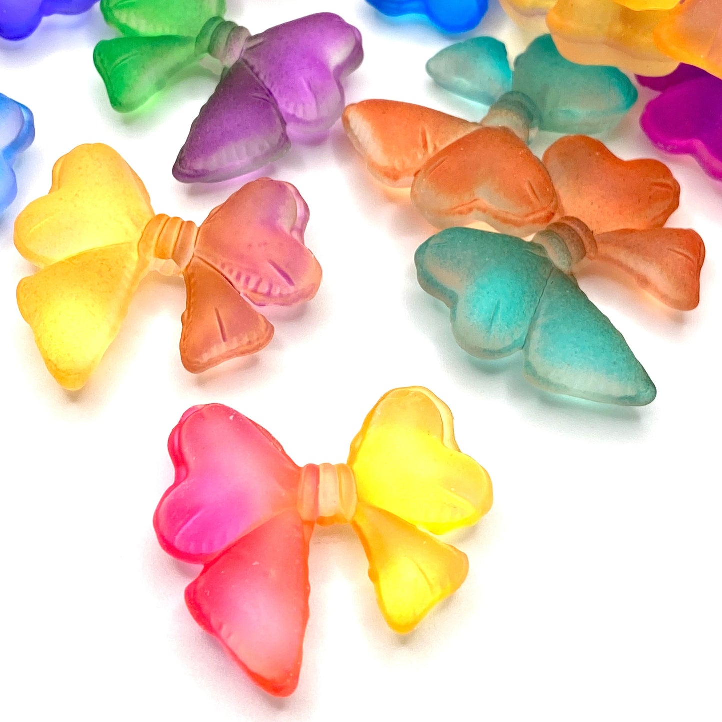 No Bow, No Go Resin Acrylic Beads