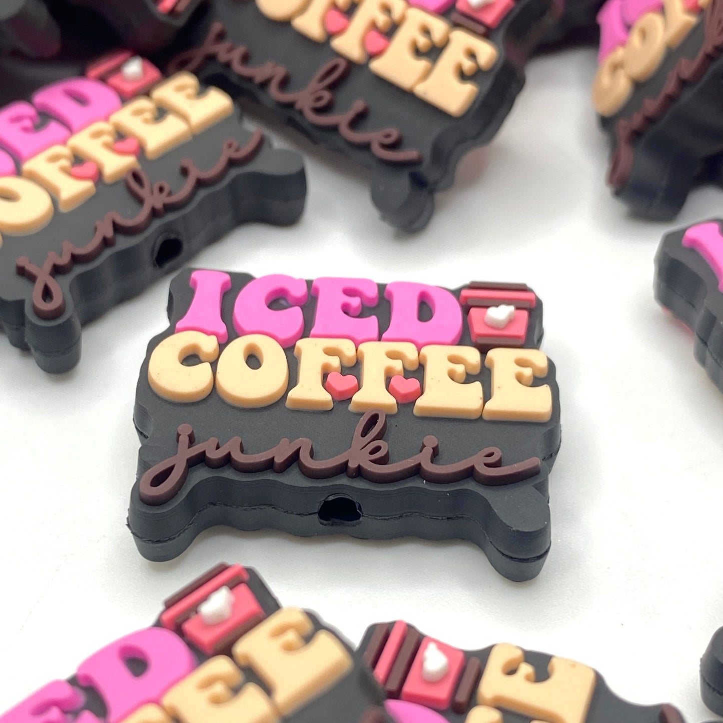 Ice Coffee Junkie PVC Focal Beads