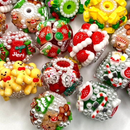 Christmas 3.0 Fancy Flower Beads- 5pcs
