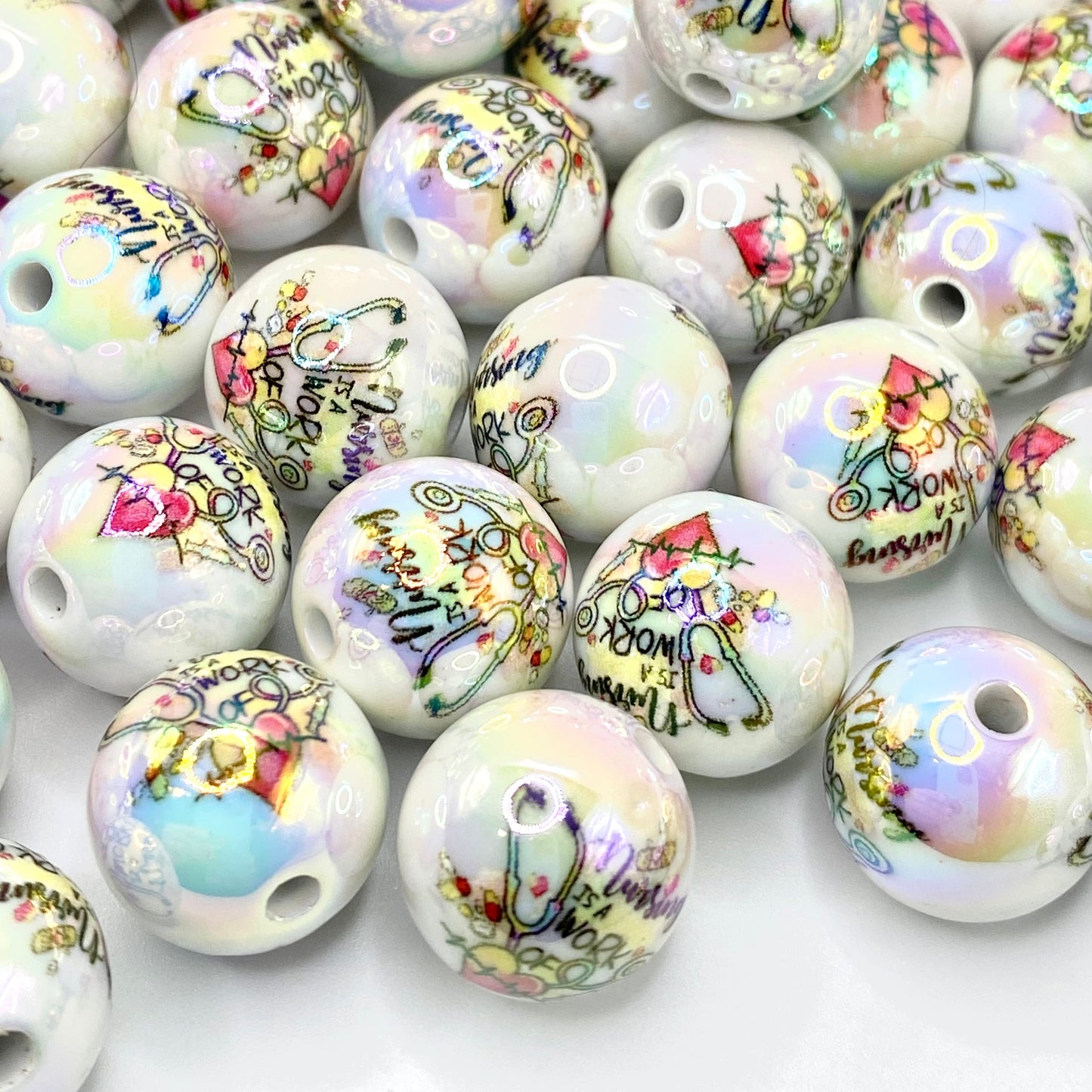 Nursing is a Work of Heart Acrylic Beads