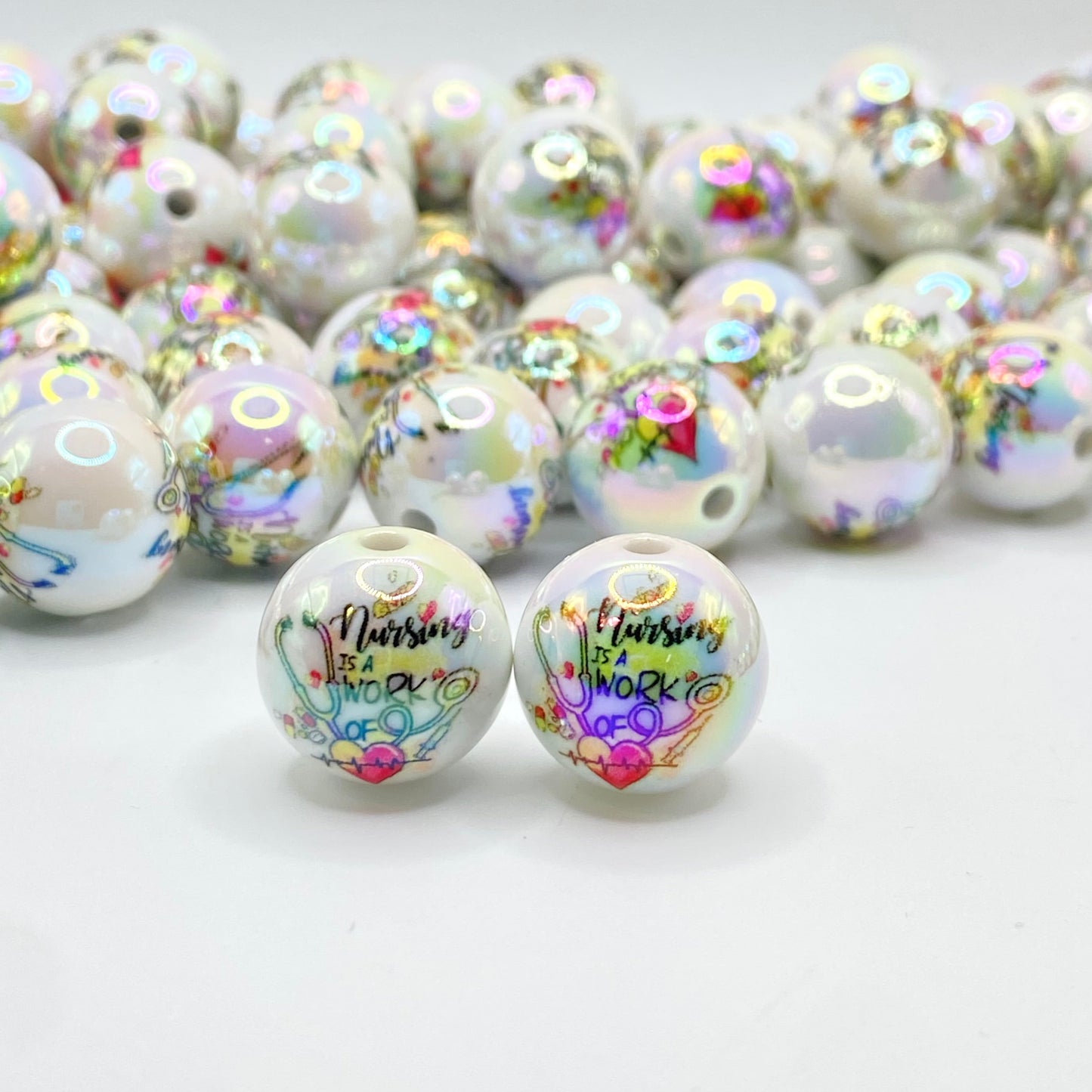 Nursing is a Work of Heart Acrylic Beads