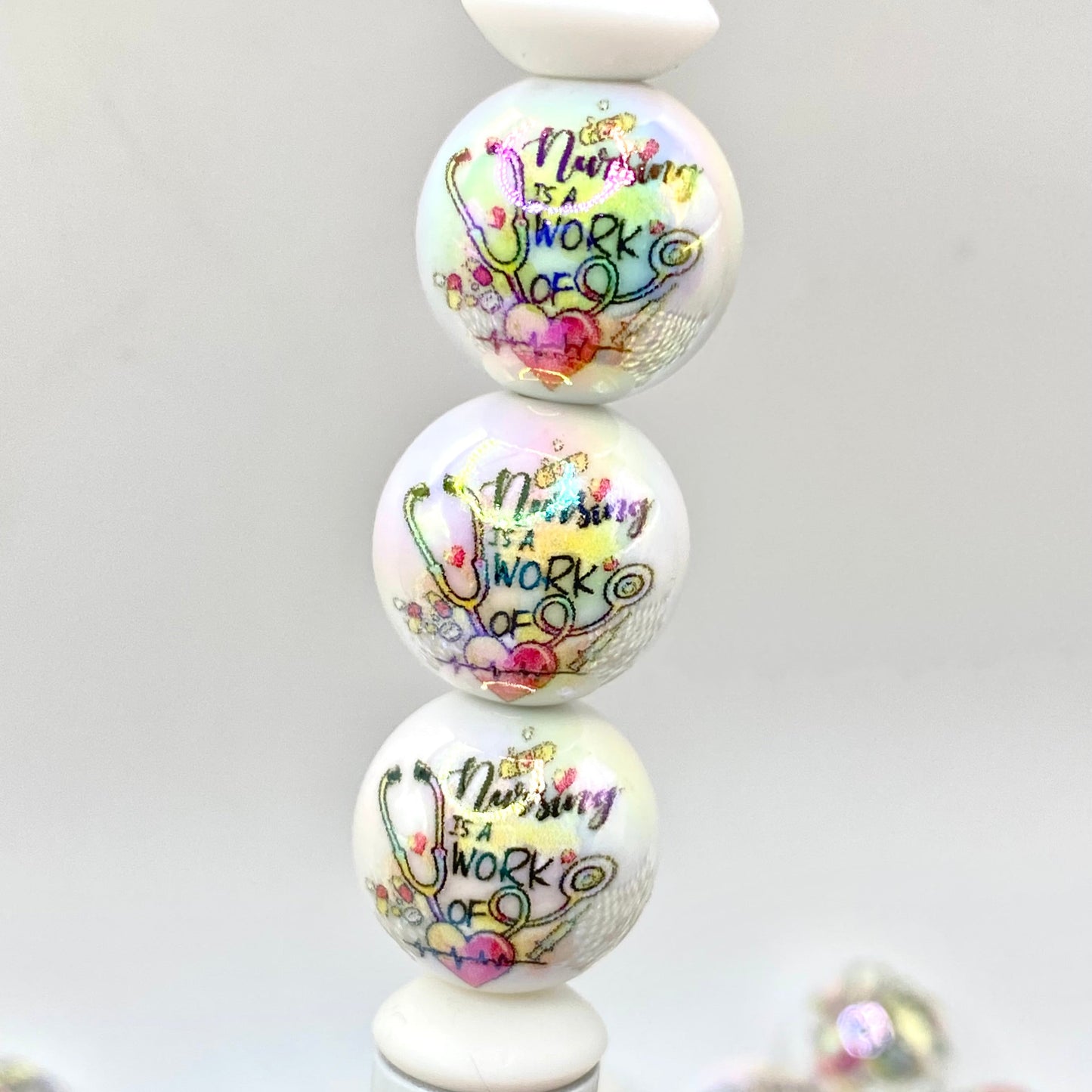 Nursing is a Work of Heart Acrylic Beads