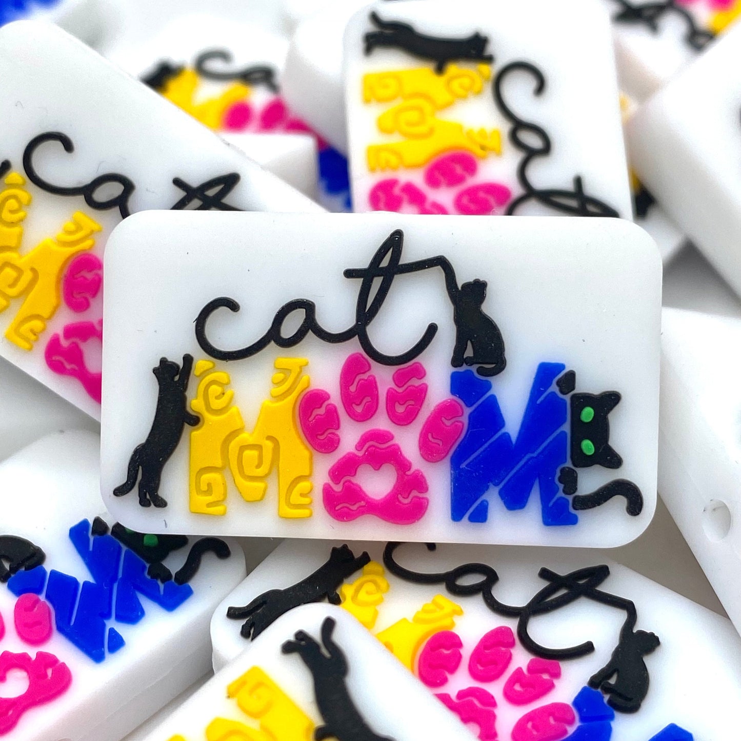 Cat Mom Silicone Focal Beads - EXCLUSIVE