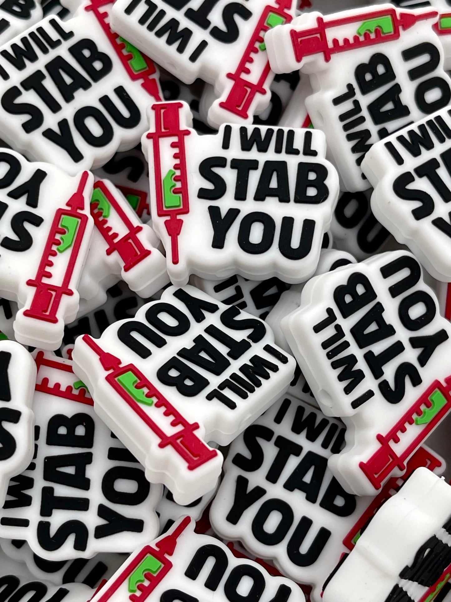 I Will Stabbb You Silicone Focal Beads