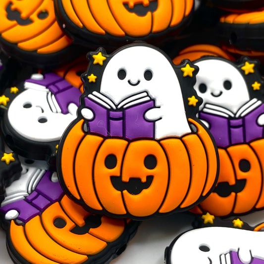 This Ghost is Booked! Silicone Focal Beads