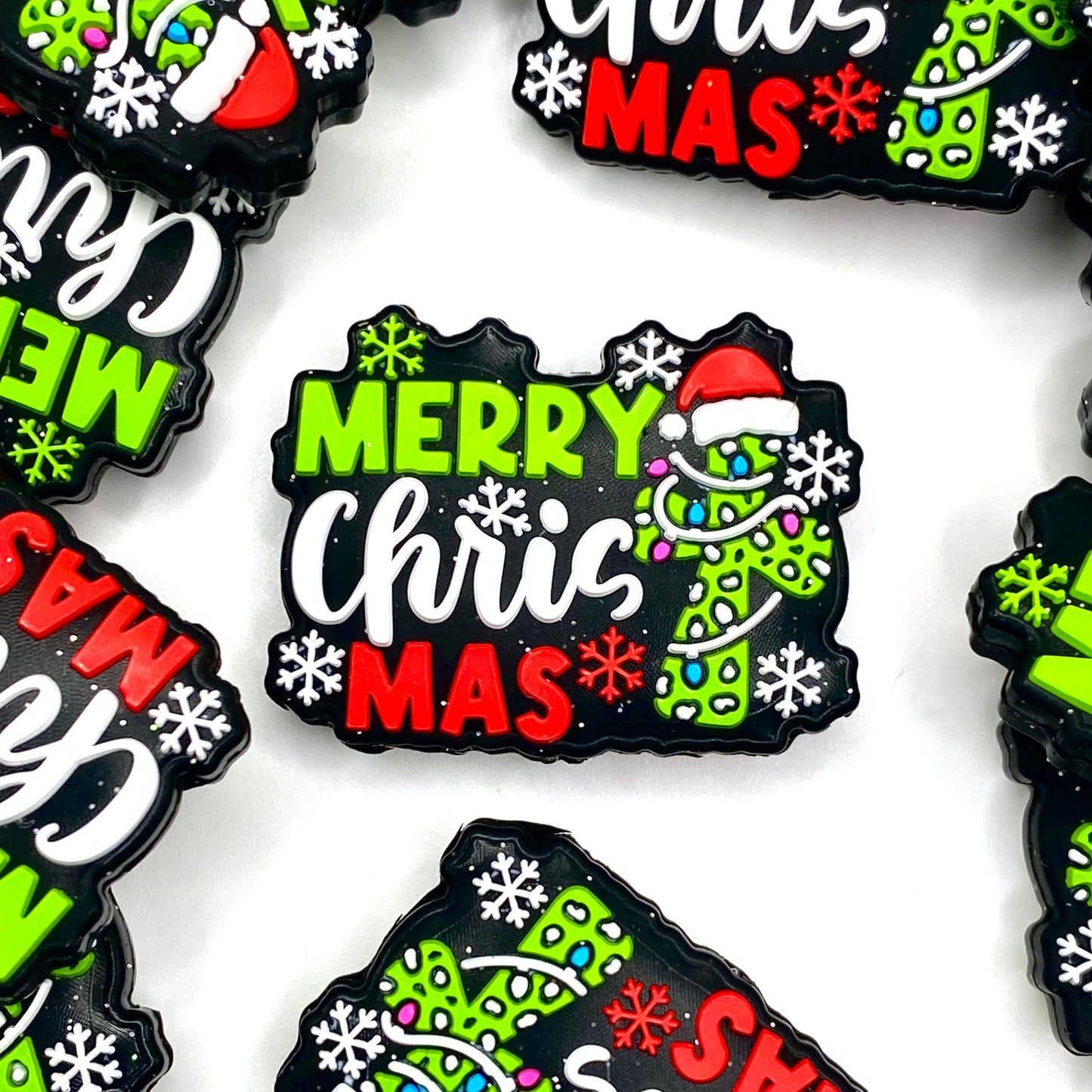 Merry-CHRIST-Mas Silicone Focal Beads
