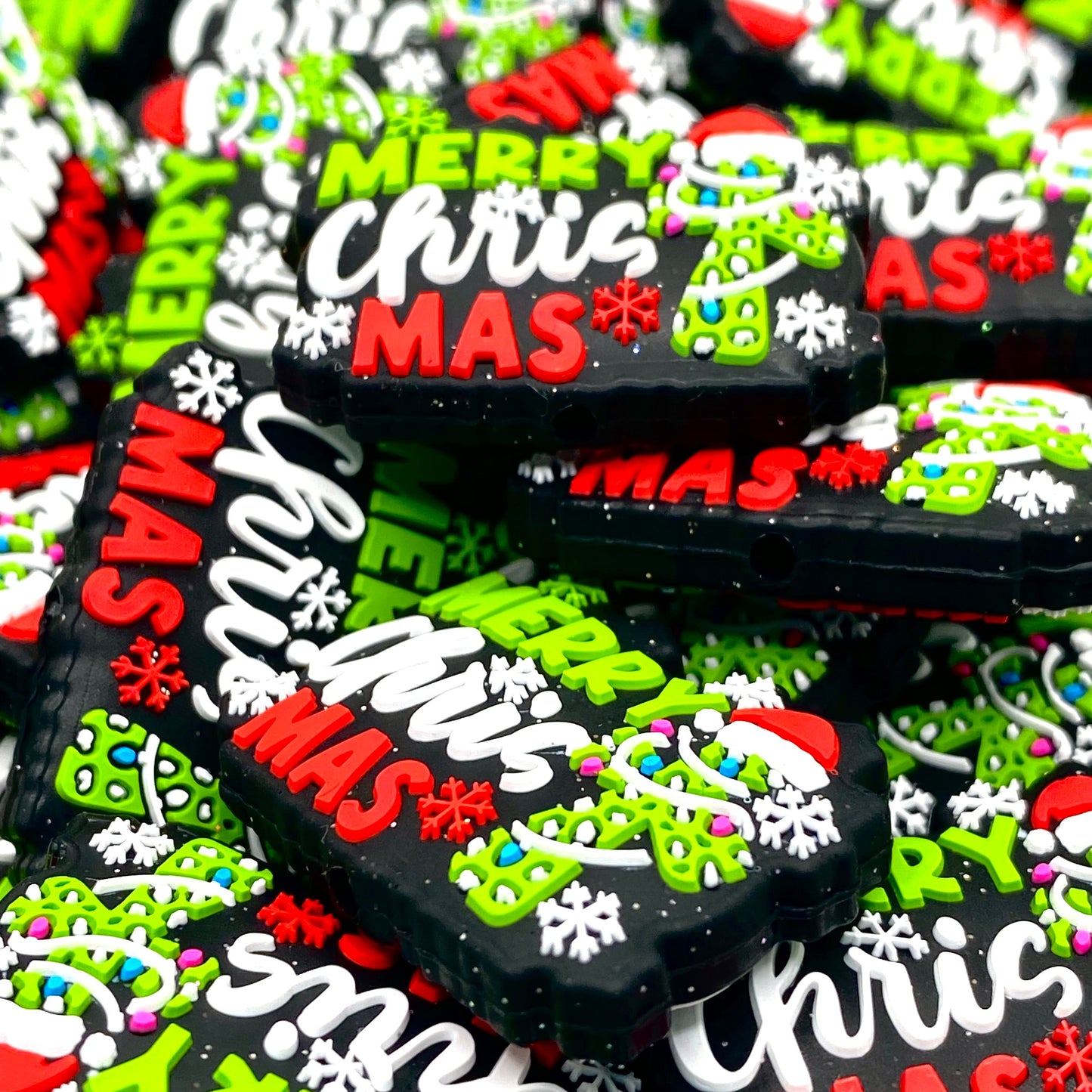 Merry-CHRIST-Mas Silicone Focal Beads
