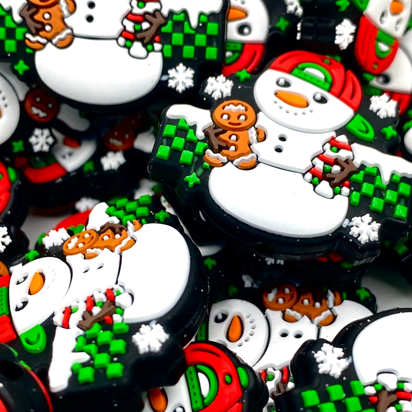 Cooler Than Ice Snowman Silicone Focal Beads