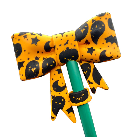 Boo-tifully Tied 🎀 Silicone Straw Topper