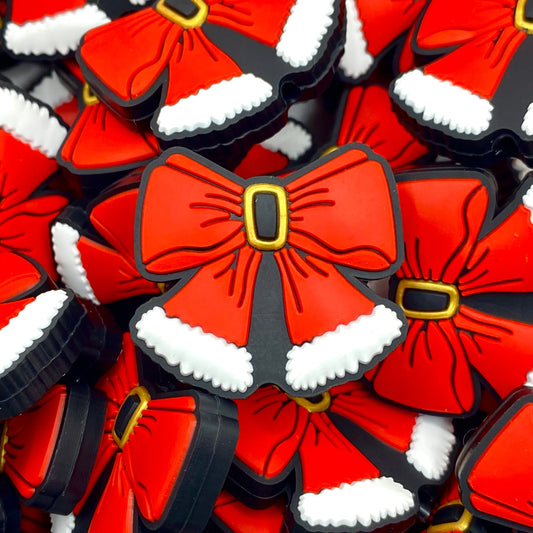 Santa's Favorite Bows Silicone Focal Beads