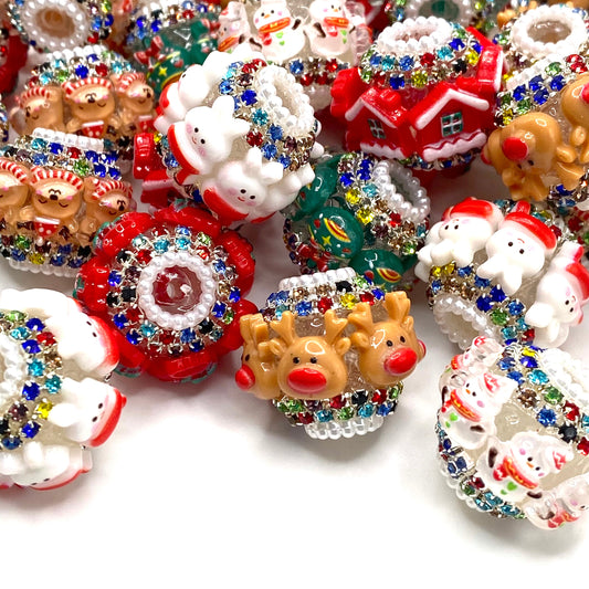 Christmas 4.0 Fancy Flower Beads- 5pcs