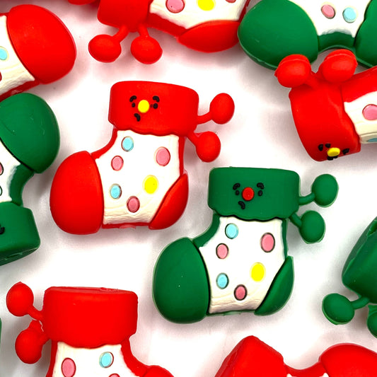 Stockings Full of Joy! 3D Silicone Focal Beads