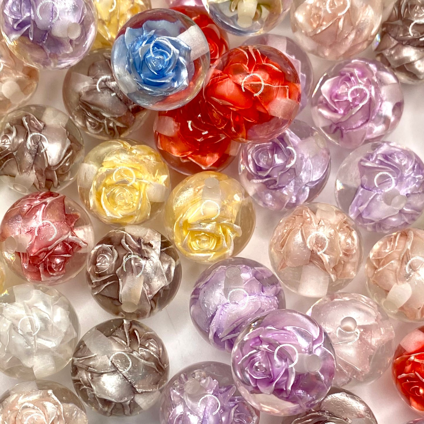 Every Rose Has Its Love Story Acrylic Beads