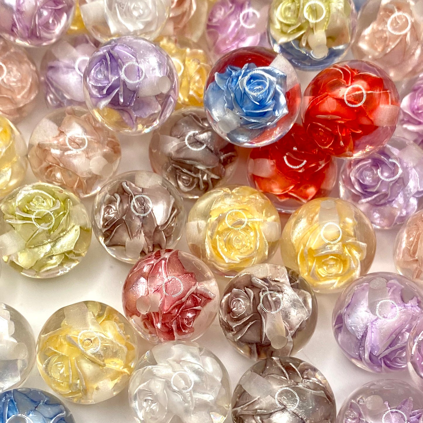 Every Rose Has Its Love Story Acrylic Beads