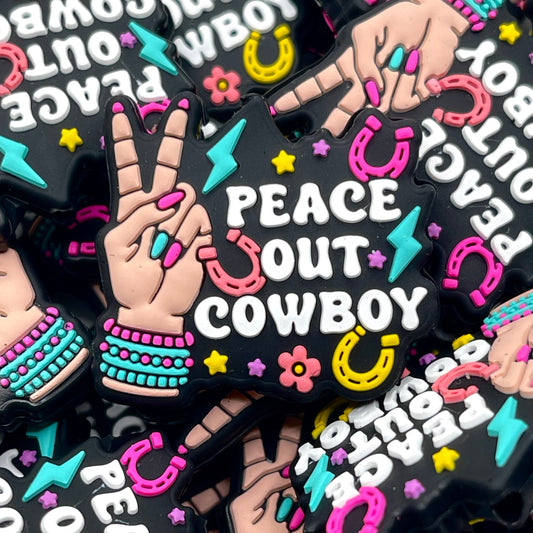 Peace Out Cowboy Silicone Focal Beads