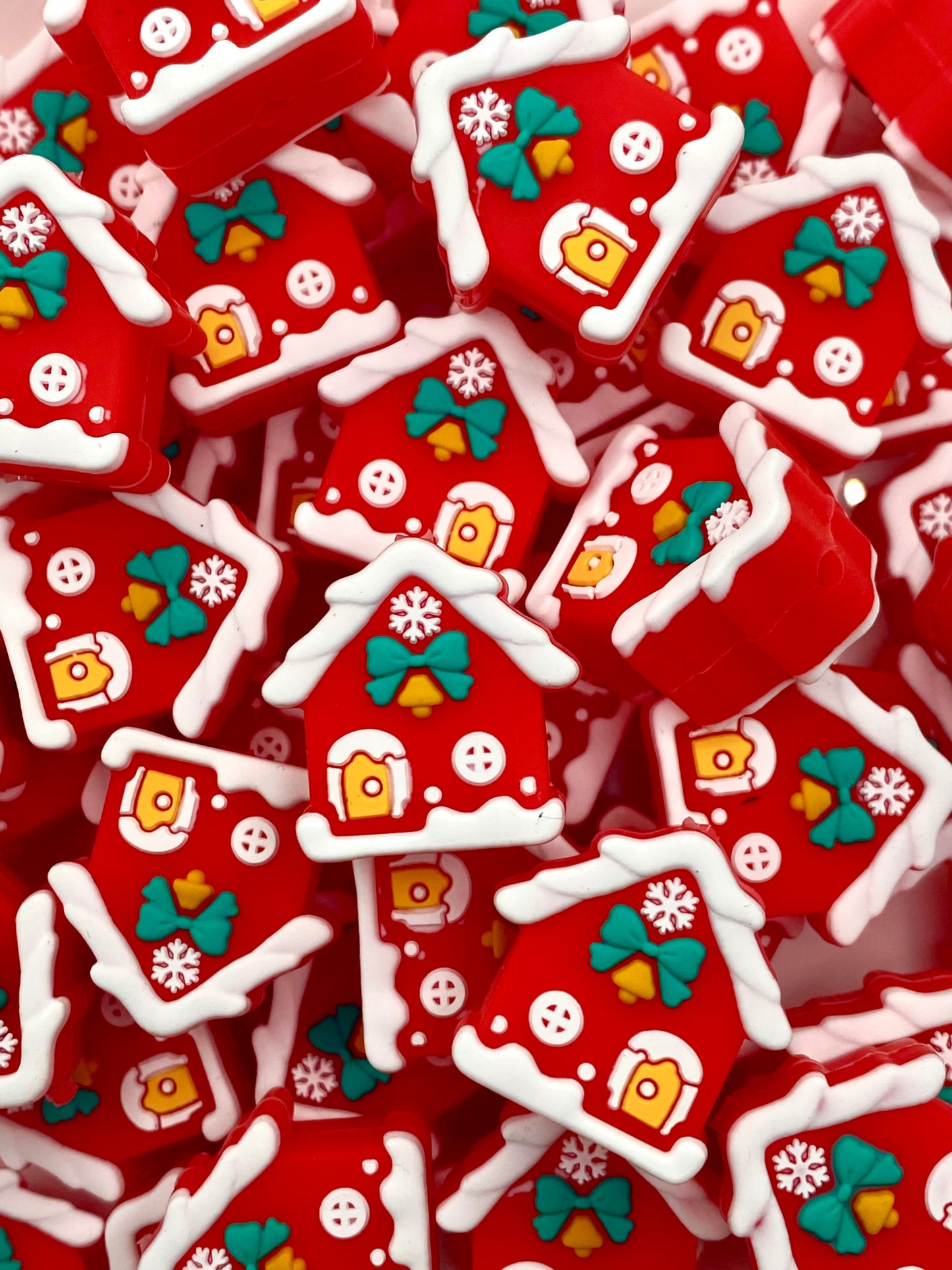 This House Believes in Santa 3D Silicone Focal Beads